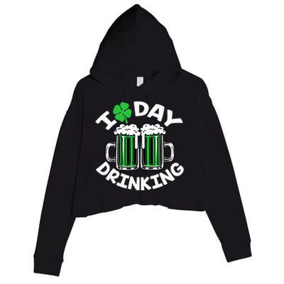 I Love Beer Day funny Drinking St Patricks Day Crop Fleece Hoodie