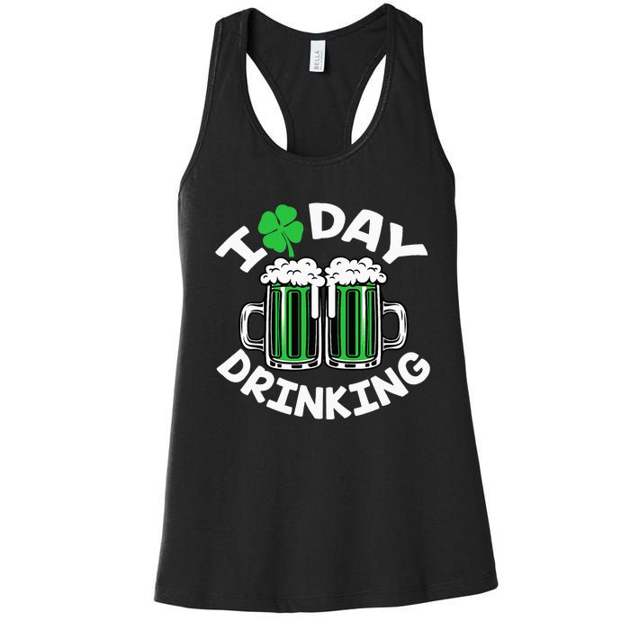 I Love Beer Day funny Drinking St Patricks Day Women's Racerback Tank