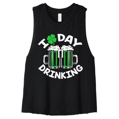 I Love Beer Day funny Drinking St Patricks Day Women's Racerback Cropped Tank