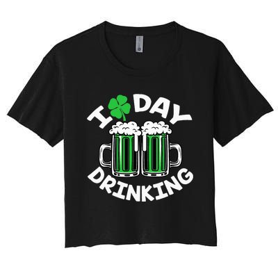 I Love Beer Day funny Drinking St Patricks Day Women's Crop Top Tee