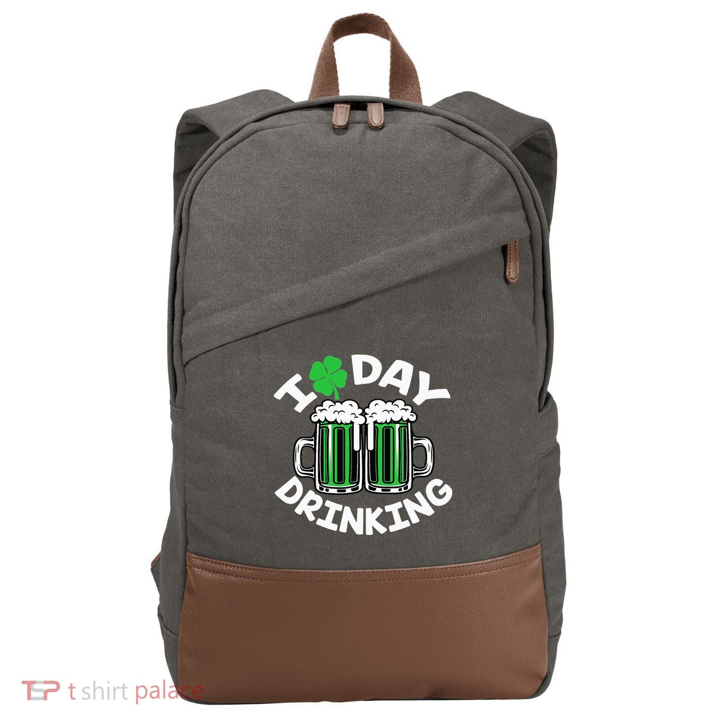 I Love Beer Day funny Drinking St Patricks Day Cotton Canvas Backpack