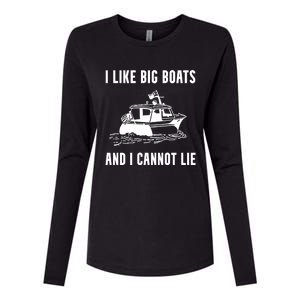 I Like Boats Funny Boat Lover Boater Dad Fishing Boating Gift Womens Cotton Relaxed Long Sleeve T-Shirt