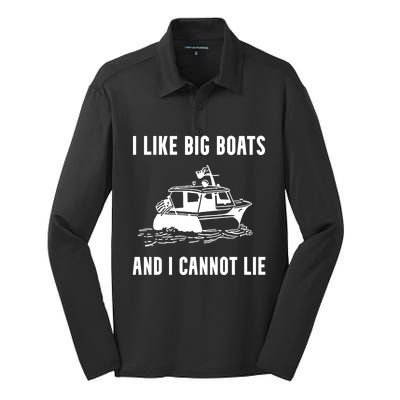 I Like Boats Funny Boat Lover Boater Dad Fishing Boating Gift Silk Touch Performance Long Sleeve Polo