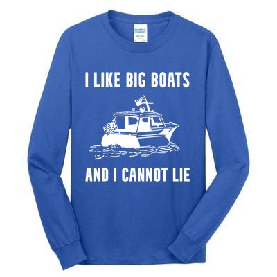 I Like Boats Funny Boat Lover Boater Dad Fishing Boating Gift Tall Long Sleeve T-Shirt