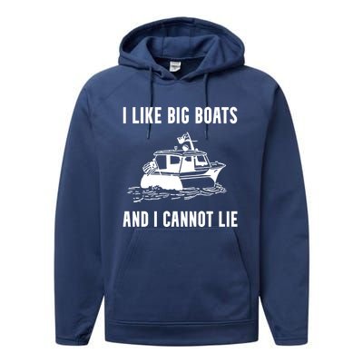 I Like Boats Funny Boat Lover Boater Dad Fishing Boating Gift Performance Fleece Hoodie