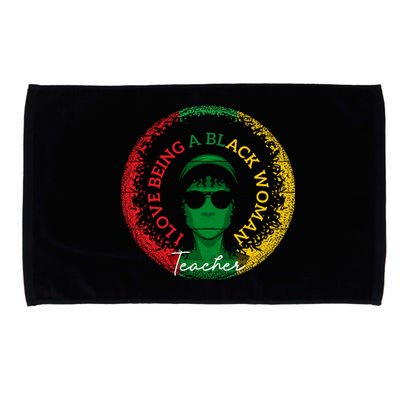 I Love Being A Black Teacher Black History Month Funny Gift Microfiber Hand Towel