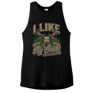 I Like Big Bucks I Cannot Lie Funny Hunting Saying Gift Ladies PosiCharge Tri-Blend Wicking Tank