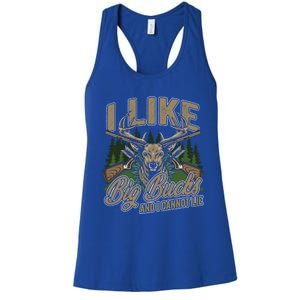 I Like Big Bucks I Cannot Lie Funny Hunting Saying Gift Women's Racerback Tank