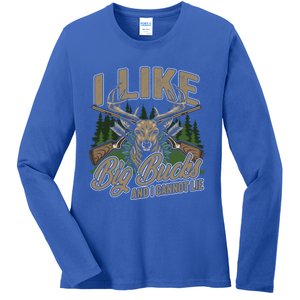 I Like Big Bucks I Cannot Lie Funny Hunting Saying Gift Ladies Long Sleeve Shirt