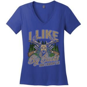 I Like Big Bucks I Cannot Lie Funny Hunting Saying Gift Women's V-Neck T-Shirt