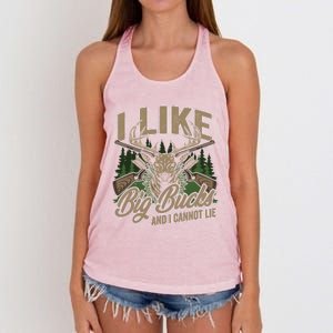 I Like Big Bucks I Cannot Lie Funny Hunting Saying Gift Women's Knotted Racerback Tank