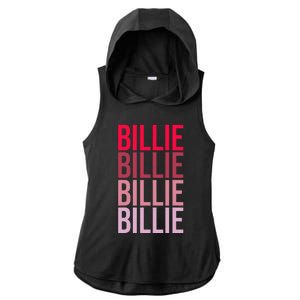 I Love Billie First Name Billie Ladies PosiCharge Tri-Blend Wicking Draft Hoodie Tank