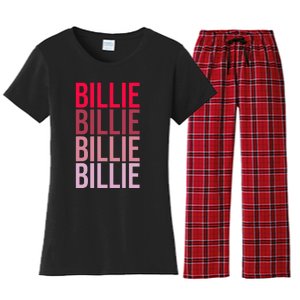 I Love Billie First Name Billie Women's Flannel Pajama Set