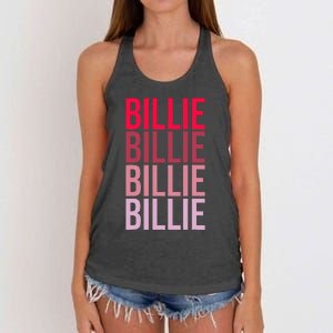 I Love Billie First Name Billie Women's Knotted Racerback Tank