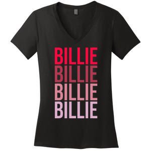 I Love Billie First Name Billie Women's V-Neck T-Shirt