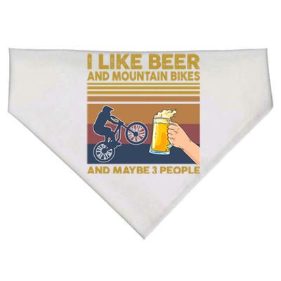 I Like Beer And Mountain Bikes And Maybe 3 People Funny Gift USA-Made Doggie Bandana