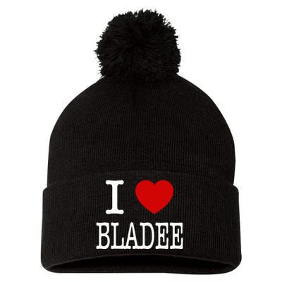 I Love Bladee Pom Pom 12in Knit Beanie