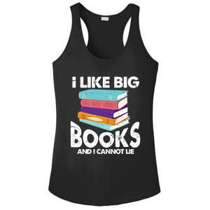 I Like Big Books And I Cannot Lie Funny Bookworm Cool Gift Ladies PosiCharge Competitor Racerback Tank