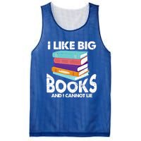 I Like Big Books And I Cannot Lie Funny Bookworm Cool Gift Mesh Reversible Basketball Jersey Tank