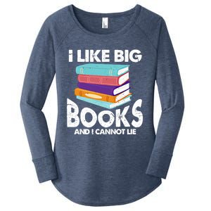 I Like Big Books And I Cannot Lie Funny Bookworm Cool Gift Women's Perfect Tri Tunic Long Sleeve Shirt