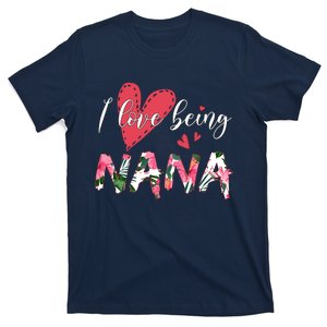 I Love Being Nana Floral Love T-Shirt