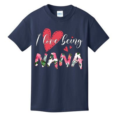 I Love Being Nana Floral Love Kids T-Shirt