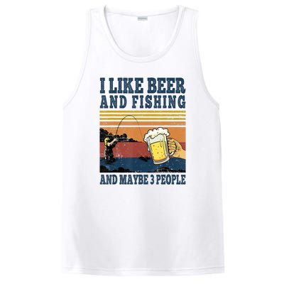 I Like Beer Fishing And Maybe 3 People Funny Fisher Vintage PosiCharge Competitor Tank