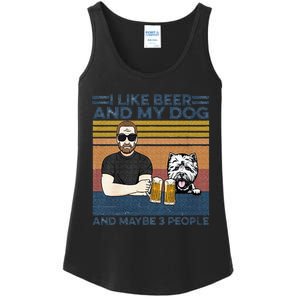 I Like Beer My Dog And Maybe 3 People Funny Dog Lovers Gift Ladies Essential Tank