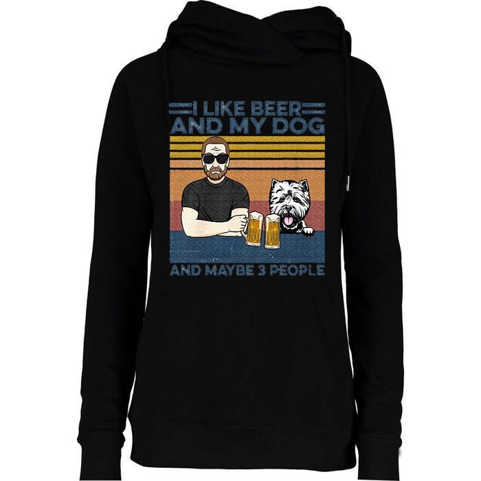 I Like Beer My Dog And Maybe 3 People Funny Dog Lovers Gift Womens Funnel Neck Pullover Hood