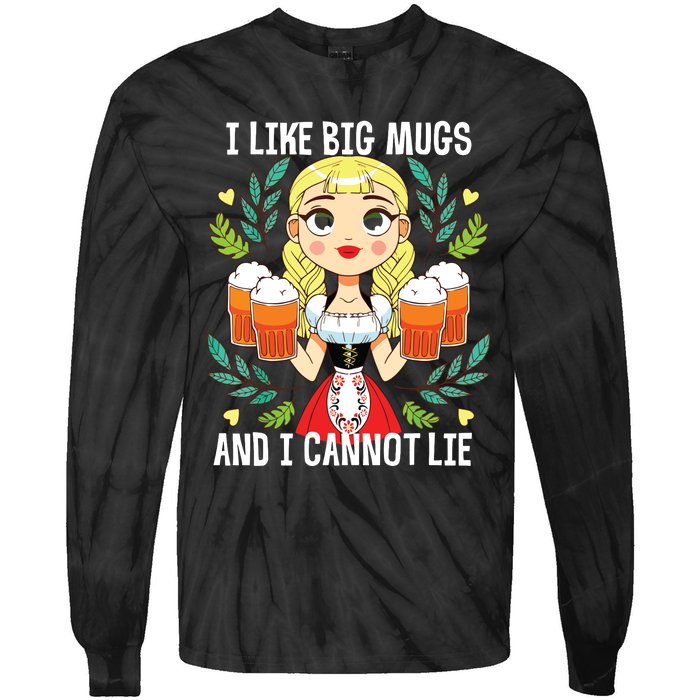 I Like Big Mugs Oktoberfest Bavarian Munich Beer Festival Tie-Dye Long Sleeve Shirt