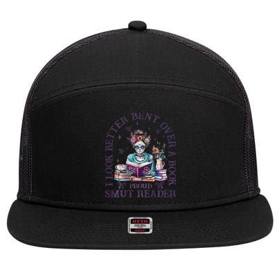 I Look Better Bent Over A Book Proud Smut Reader 7 Panel Mesh Trucker Snapback Hat