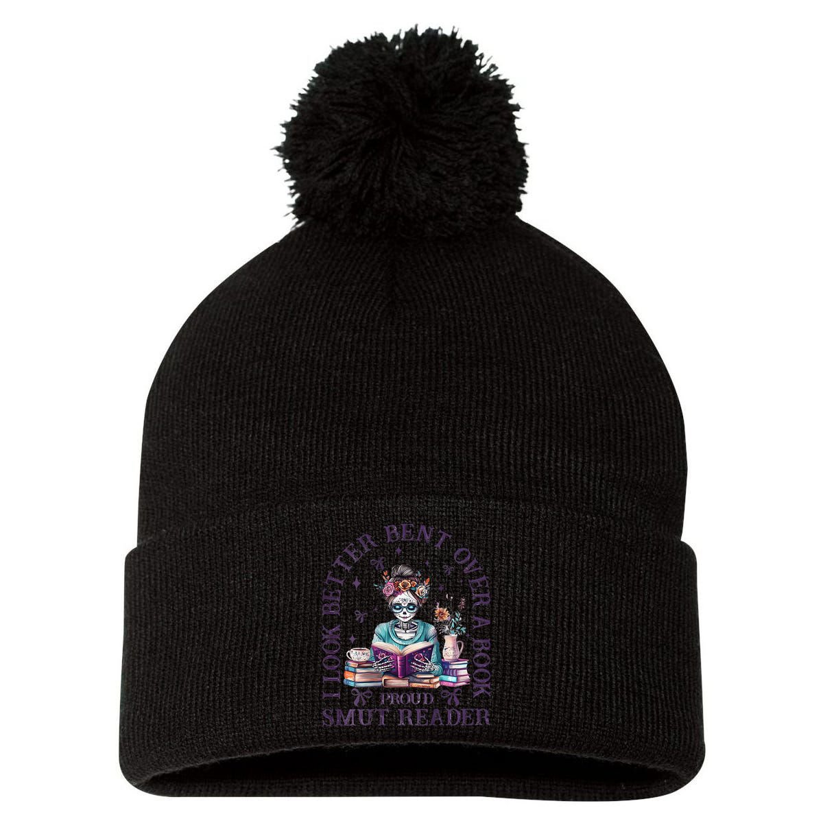 I Look Better Bent Over A Book Proud Smut Reader Pom Pom 12in Knit Beanie