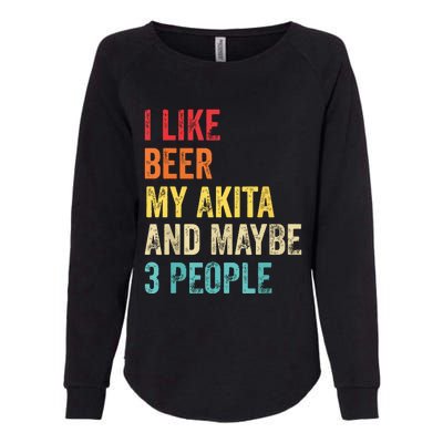 I Like Beer My Akita Maybe 3 People Dog Owner Lover Gifts Womens California Wash Sweatshirt