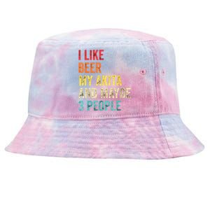 I Like Beer My Akita Maybe 3 People Dog Owner Lover Gifts Tie-Dyed Bucket Hat