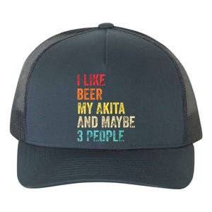 I Like Beer My Akita Maybe 3 People Dog Owner Lover Gifts Yupoong Adult 5-Panel Trucker Hat