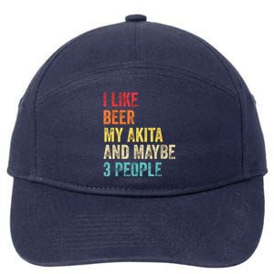 I Like Beer My Akita Maybe 3 People Dog Owner Lover Gifts 7-Panel Snapback Hat