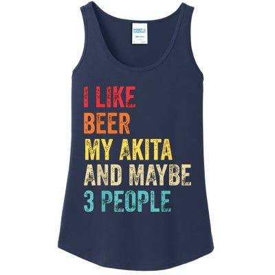 I Like Beer My Akita Maybe 3 People Dog Owner Lover Gifts Ladies Essential Tank