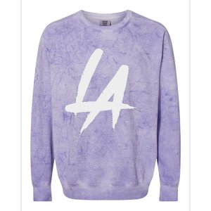 Interlocking La Brush Logo Los Angeles California Colorblast Crewneck Sweatshirt