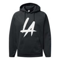 Interlocking La Brush Logo Los Angeles California Performance Fleece Hoodie