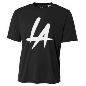 Interlocking La Brush Logo Los Angeles California Cooling Performance Crew T-Shirt