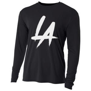 Interlocking La Brush Logo Los Angeles California Cooling Performance Long Sleeve Crew