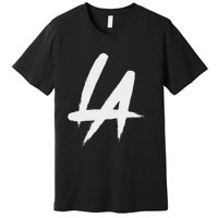 Interlocking La Brush Logo Los Angeles California Premium T-Shirt