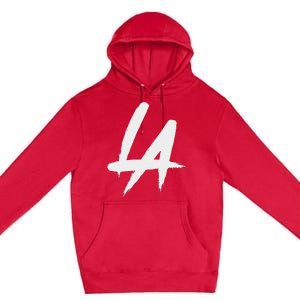 Interlocking La Brush Logo Los Angeles California Premium Pullover Hoodie