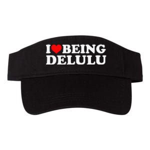 I Love Being Delulu I Heart Being Delulu Red Heart Delulu Valucap Bio-Washed Visor