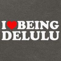 I Love Being Delulu I Heart Being Delulu Red Heart Delulu Cotton Canvas Backpack