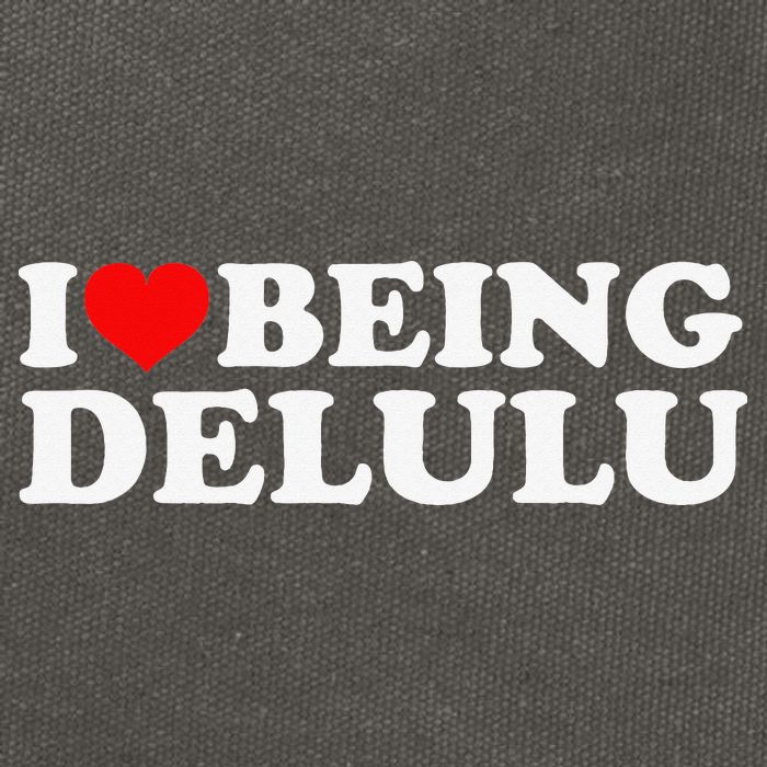 I Love Being Delulu I Heart Being Delulu Red Heart Delulu Cotton Canvas Backpack