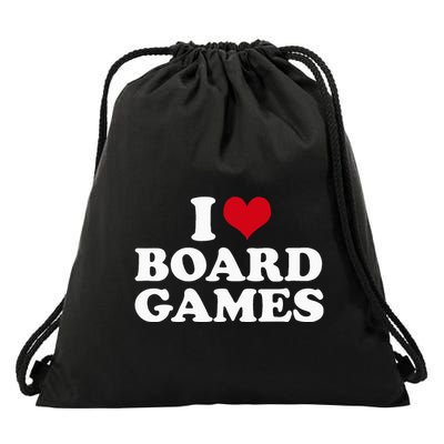 I Love Board Games Drawstring Bag