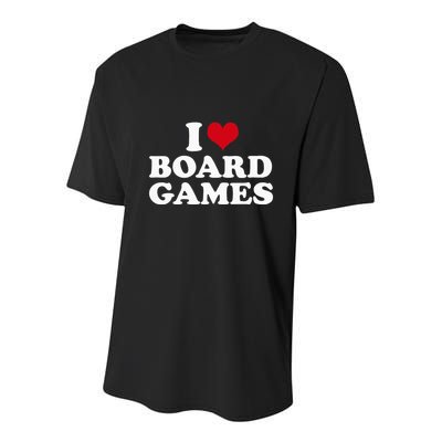 I Love Board Games Youth Performance Sprint T-Shirt