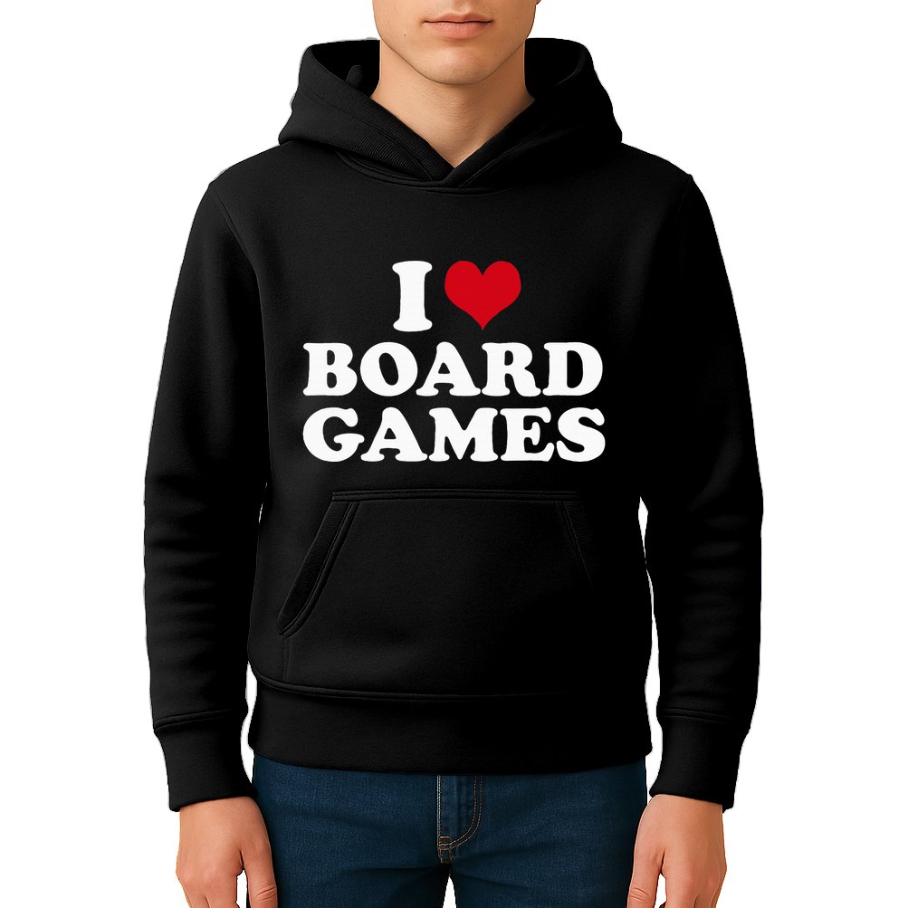 I Love Board Games Kids Hoodie