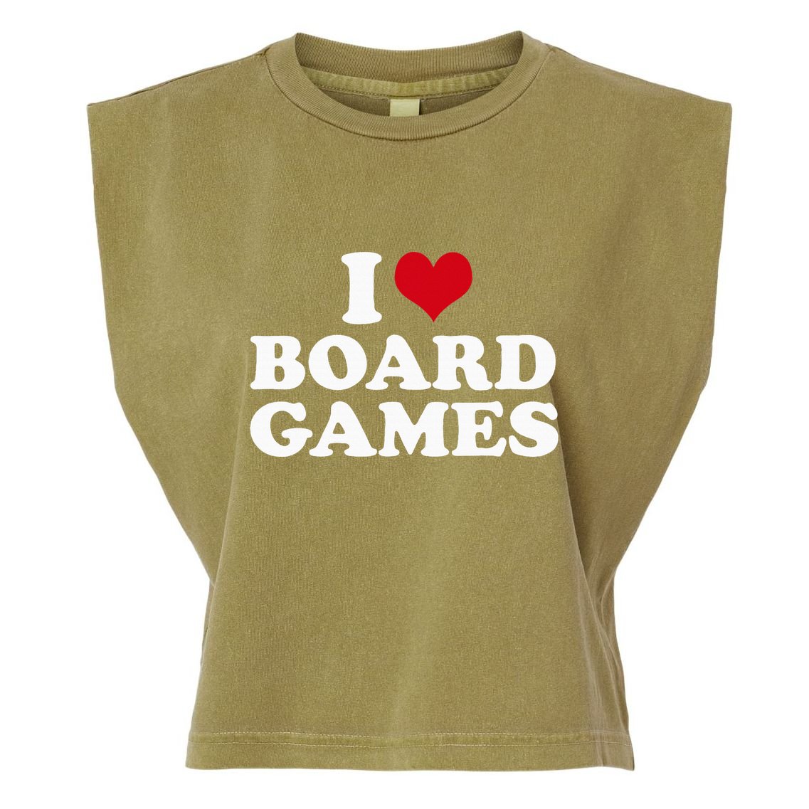 I Love Board Games Garment-Dyed Women's Muscle Tee